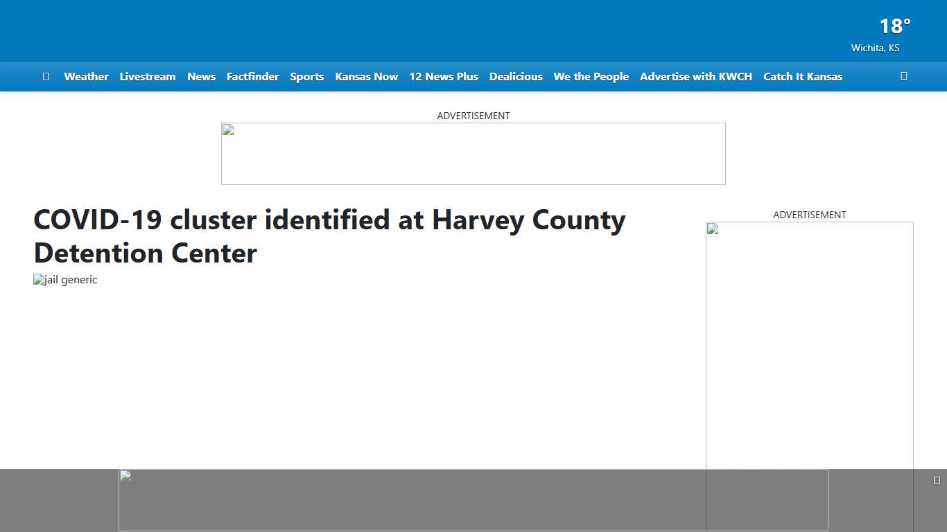 COVID-19 cluster identified at Harvey County Detention Center