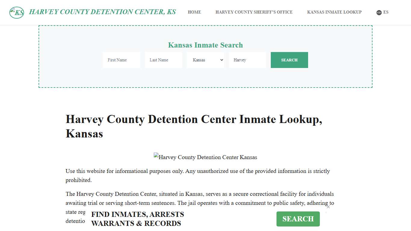 Harvey County Detention Center, KS Inmate Roster, Offender Search