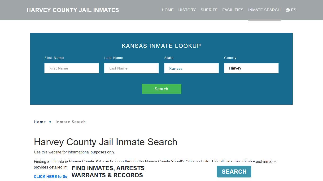 Harvey County, KS Detainee Lookup